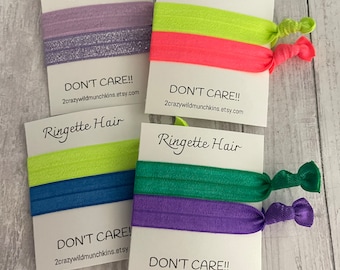 NEW!! Ringette Hair Ties , hair accessories, ringette favors, girls hair ties, sports favors, loot bag, tourney, gym hair, birthday party