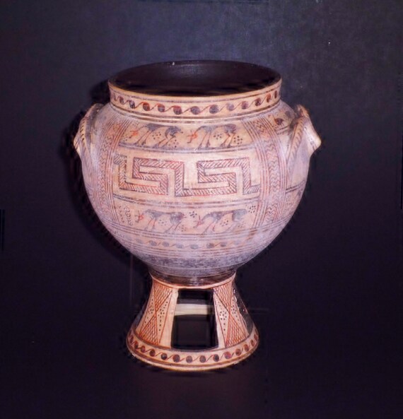 Museum Grade Greek Geometric Vase Replica By G Loulias Etsy