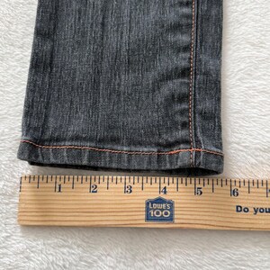 Evisu Women's Jeans Size 3 Dark Wash Slim Straight Y2K Button Flap Pockets immagine 6