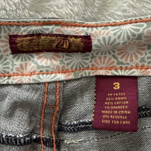 Evisu Women's Jeans Size 3 Dark Wash Slim Straight Y2K Button Flap Pockets immagine 7