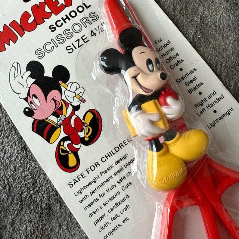 Vintage Mickey School Scissors 4 1/2 Inch Disney Empire Pencil Company ...