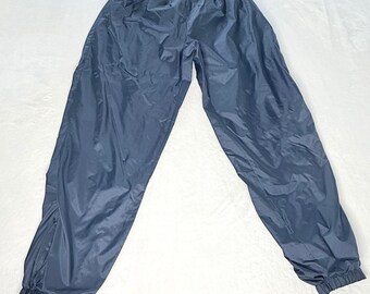 Vintage 1980's Pro Spirit Blue Nylon Windbreaker Track Pants L Joggers Lined