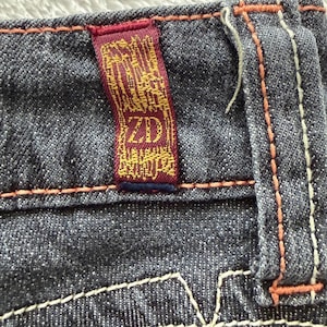 Evisu Women's Jeans Size 3 Dark Wash Slim Straight Y2K Button Flap Pockets immagine 9