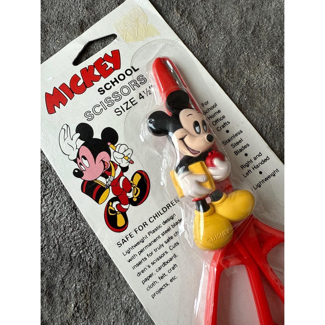 Vintage Mickey School Scissors 4 1/2 Inch Disney Empire Pencil Company ...