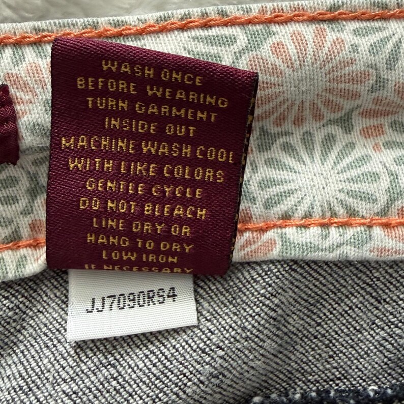Evisu Women's Jeans Size 3 Dark Wash Slim Straight Y2K Button Flap Pockets immagine 8