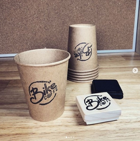 Coffee cup stamp, Business logo stamp, Product brand stamp, Hand carved rubber stamp Coffee cup stamp, Business logo stamp, Product brand stamp, Hand carved rubber stamp