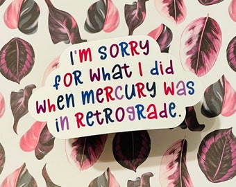 Mercury Retrograde Waterproof Sticker