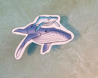 Waterproof Humpback Whales Sticker