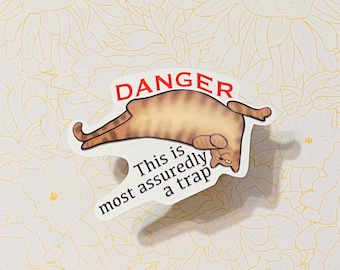 Owen the Three Legged Danger Cat Waterproof Sticker