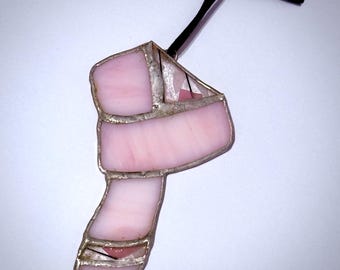 Atrapasueños de vitral con bufanda rosa