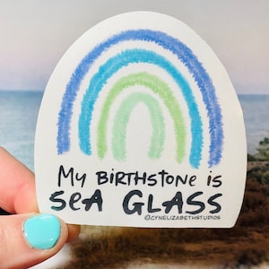 Sea Glass Birthstone Water Resistant Sticker