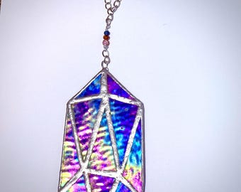 Atrapasol de vitral con gemas de videojuegos
