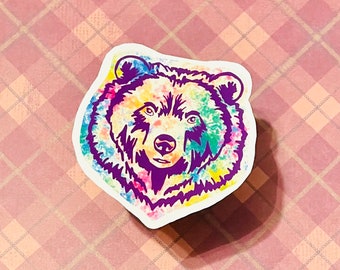 Bear Face Waterproof Sticker