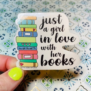 In Love With Books Water Resistant Sticker