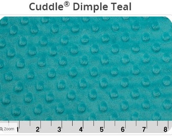 Teal Cuddle Dimple Minky -  Shannon Fabrics Minky - Minky -  Aqua Minky  - Minky Dimple Dot - Blue Fabric -