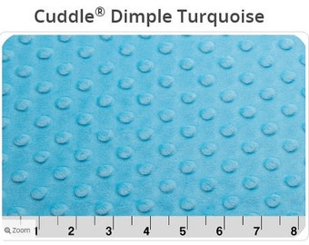 Turquoise Cuddle Dimple Minky -  Shannon Fabrics Minky - Minky -  Aqua Minky  - Minky Dimple Dot - Blue Fabric -