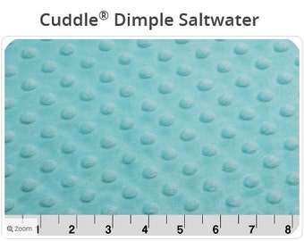 Saltwater Cuddle Dimple Minky -  Shannon Fabrics Minky - Minky -  Aqua Minky  - Minky Dimple Dot - Blue Fabric -
