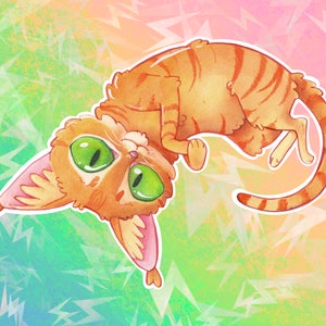 Aquarelle Style Gingembre Orange Tabby Cat Vinyl Sticker/Decal