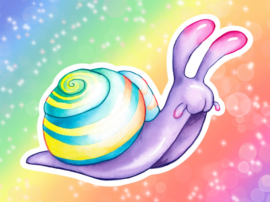 Rainbow Snails Vinyl Stickers/decals Etsy