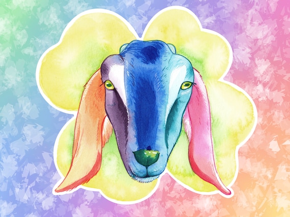 Vinyl Goat- Rainbow Yellow Green Vinyl Goat- Rainbow Yellow Green