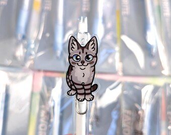 Stylo gel 0,5 chat tigré gris