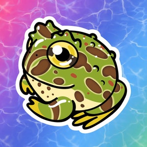 Frogs Vinyl Stickers/Decals: White's Tree Frog, Poison Dart Frog, Red-Eyed Frog, Horned Frog, Solomon Island Leaf Frog 2022 Horned