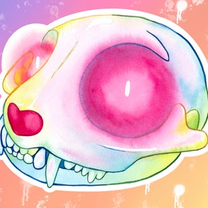 Stickers Vinly Faces de chat arc-en-ciel, autocollants en vinyle