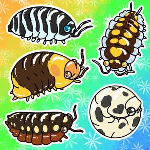 Autocollants / décalcomanies en vinyle Isopods: Clown, vache laitière, jaune élevé, canard en caoutchouc et zèbre Isopodes Individus et ensembles