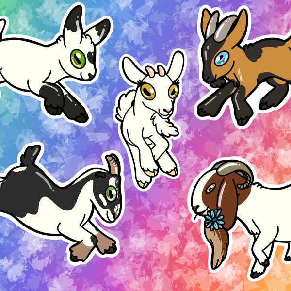 Goats Vinyl Stickers/Decals: Alpine, Boer, LaMancha, Pygmy, and Saanen Goats Individuals and Sets