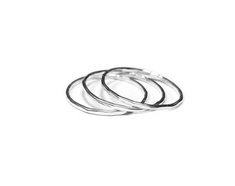 Sterling Silver Hammered Stacking Ring