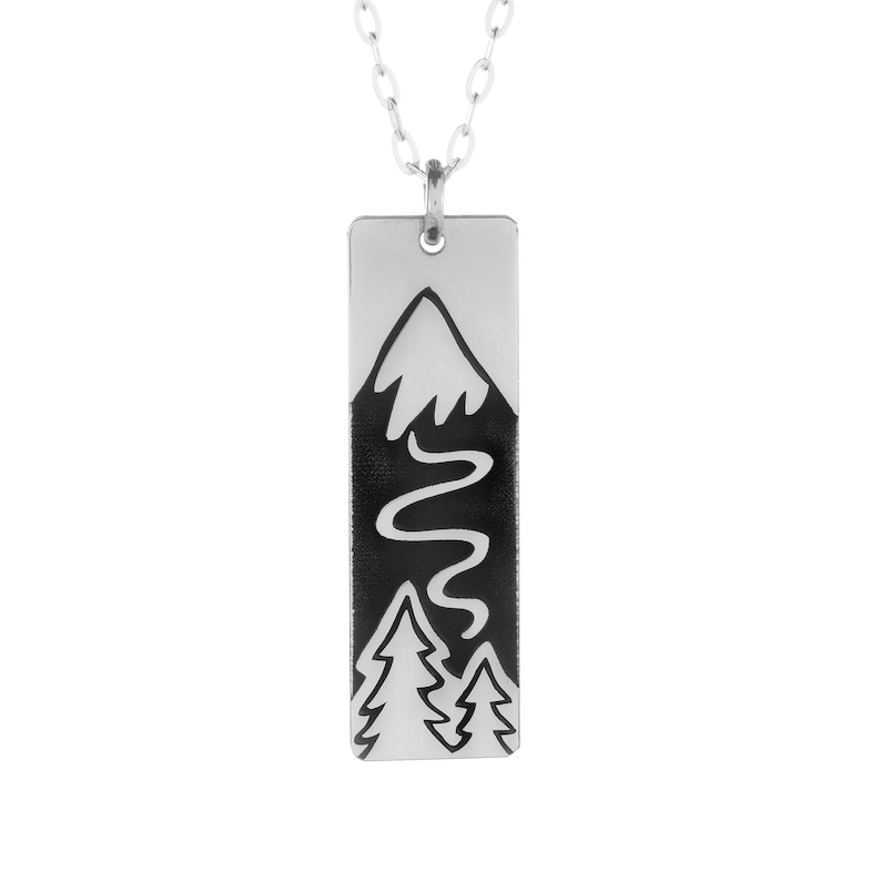 Winter Ski Slope Wide Bar Necklace image 1