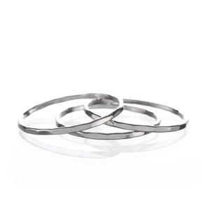 Sterling Silber Gehämmerter Stapelring