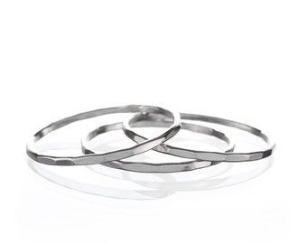 Sterling Silver Hammered Stacking Ring