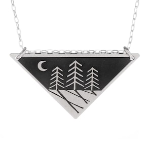 Zen Night Forest Triangle Necklace