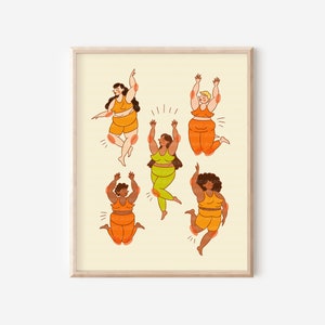 FELLOW FATS PRINT / Body Positive / Self Care / Fat Positive / Fat Girl / Chubby Art / Body Positive Art / Body Positivity Line Art / Self Love Club
