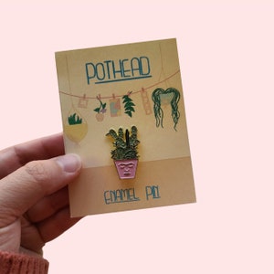Pothead Emaille Speld| Plantengeschenken| Sappige geschenken| Sappige kunst| Cactus Decor| Pinnen voor rugzakken| Pinnen voor tassen| Cactus speld| Sappige speld
