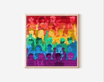 PRIDE Print| Pride Flag| Pride Artwork| Gay Art| Gay Pride| Lesbian Earrings| Lesbian Art| Bi Pride| Non binary| Rainbow| Ace Pride