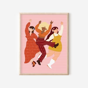 Deafies Print/ Deaf Art/ Deaf Artist/ Hearing Aid/ Cochlear Implant/ ASL Poster/ Black Girl/ Body Positive Art/ Retro Decor/ Warm Colors