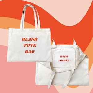 Whole Sale Tote Bag with Pocket, Custom Tote Bag, Canvas Tote Bag, Blank Tote Bag, Customizable Tote Bag, Small Business Supplies, Tote Bag