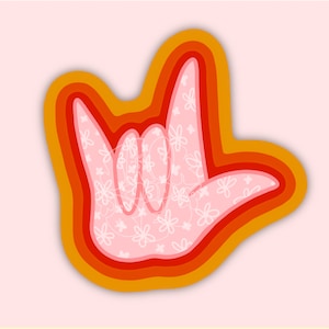 ILY ASL Sticker| Deaf Artist| Sticker Pack| ASL Stickers| I Love You Sign| Retro Rainbow| Sign Language Gifts| Sign Language Art| hoh|