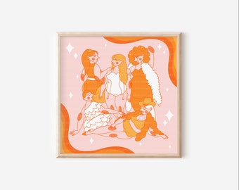 Big Girls Print| Körper positiv| Selbstpflege| Fett positiv| Fat Girl| Chubby Art| Körper positive Kunst| Body Positivity Line Art| Self Love Club