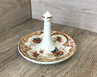 Mason's Grosvenor pattern ring tree, ironstone jewellery holder, vintage minaret style, gold and floral designs