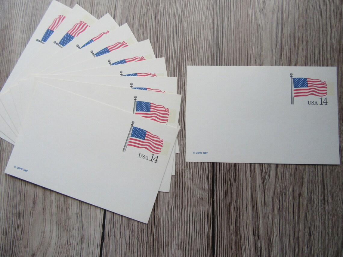 Vintage Flag US postcards 10 unused blank postcards USPS Etsy
