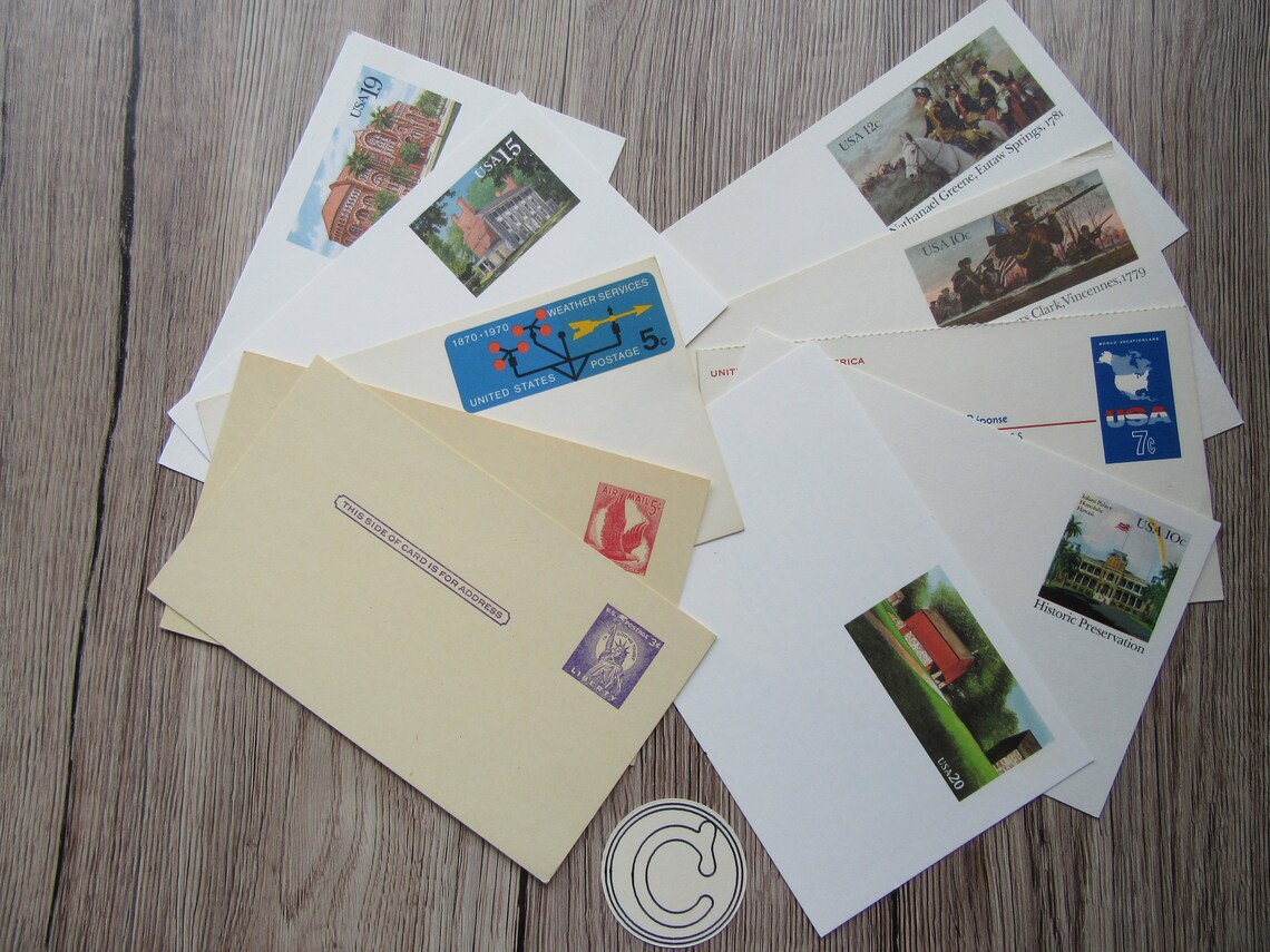 10 vintage US postcards unused blank postcards USPS junk Etsy