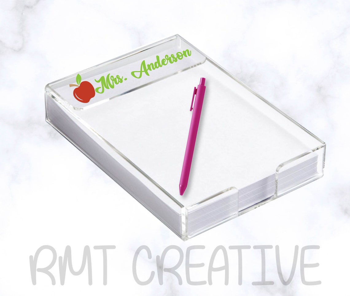 Personalized Acrylic Notepad Holder 4 x 6 Teachers Gift Etsy