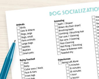 Puppy Socialisation Chart