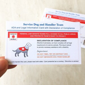 Ada Law Cards For Service Dogs Handlers Highly Useful For Etsy The american with disabilities act (ada) ensures equal opportunity for people with disabilities. ada law cards for service dogs