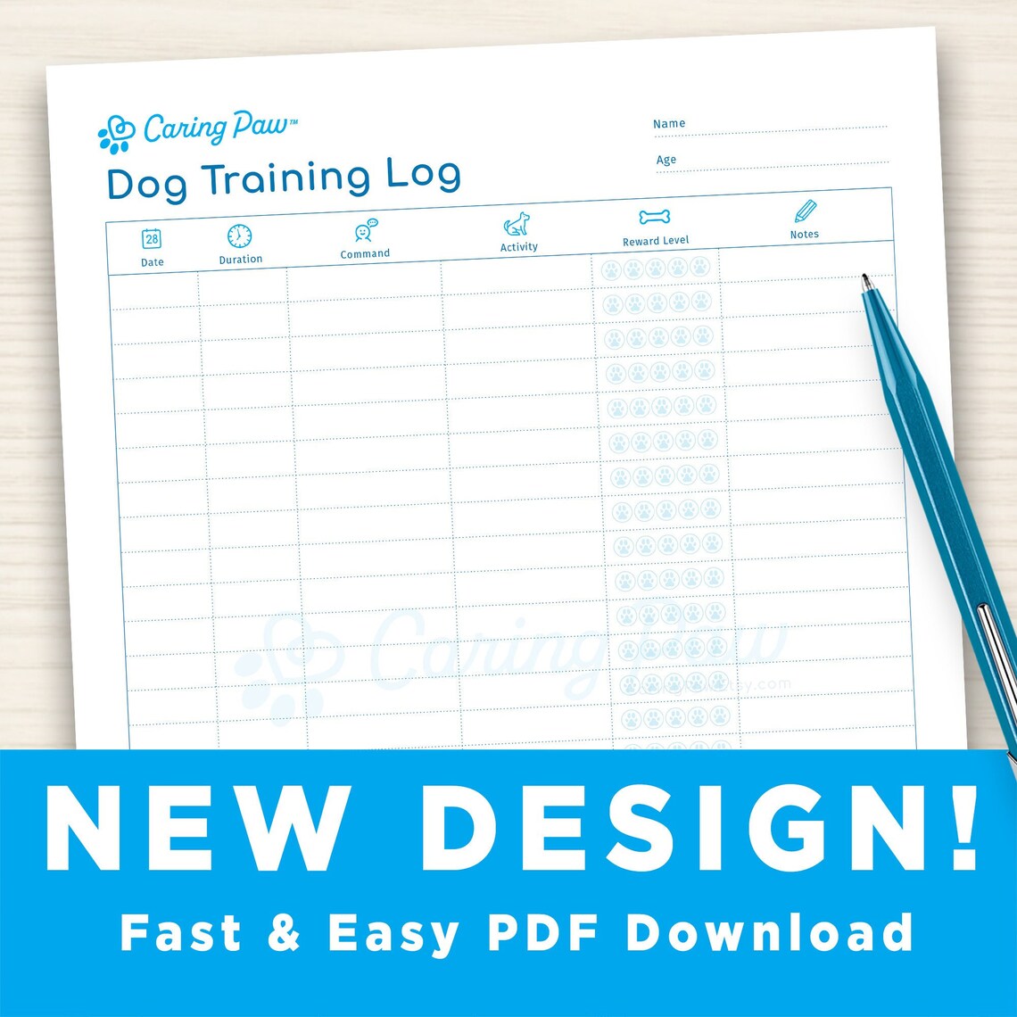 Dog Training Log Printable PDF Instant Download Start - Etsy