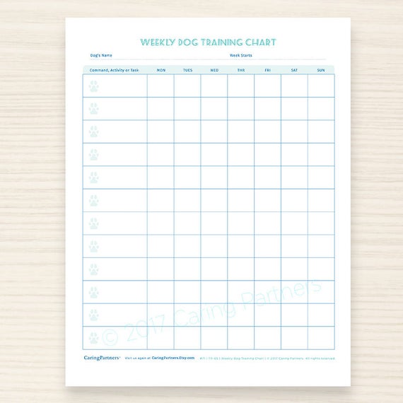 Dog Training Schedule Chart