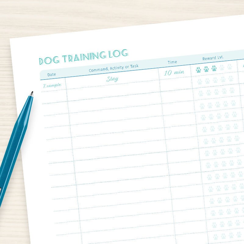 Dog Training Log Printable PDF Instant download Start | Etsy